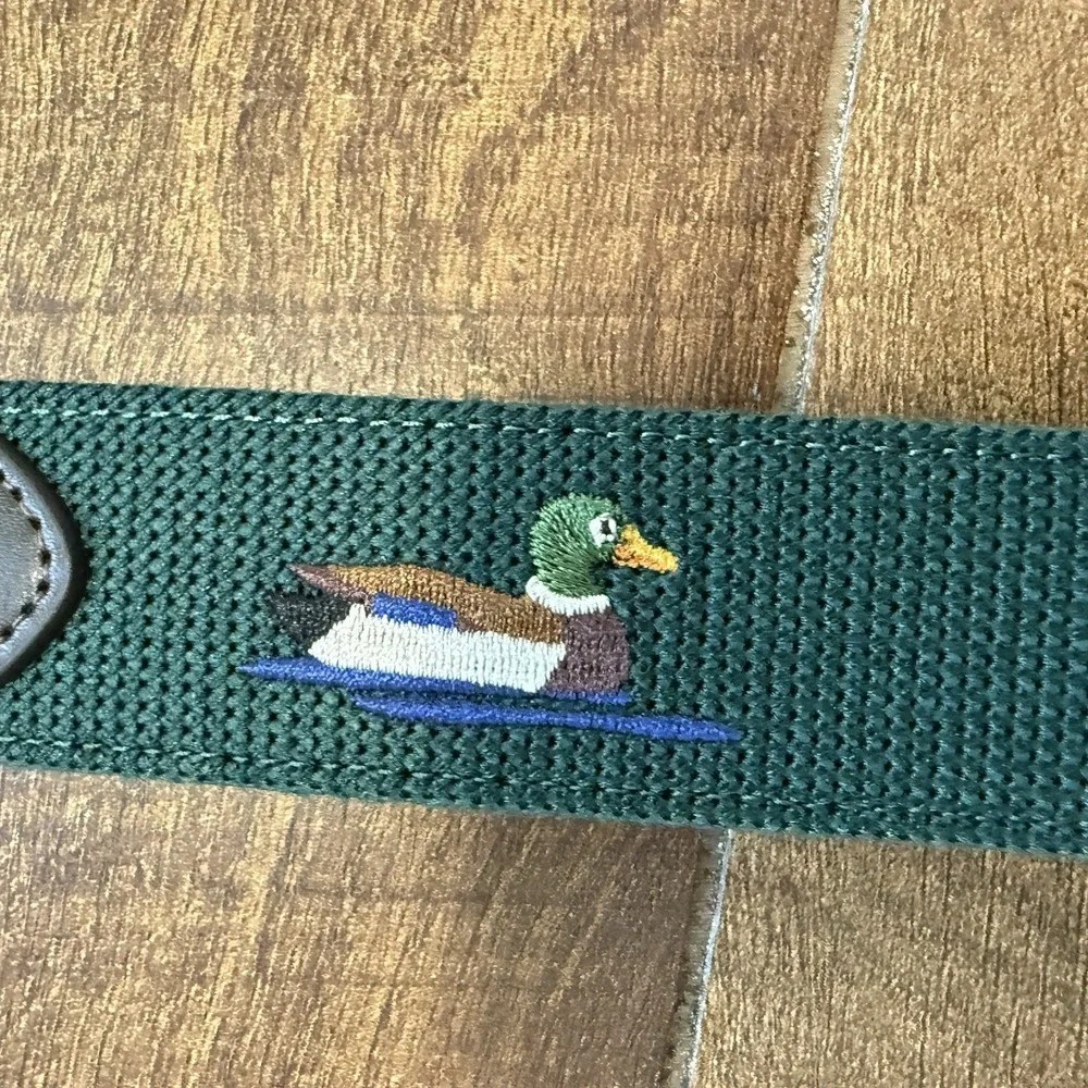 New Penguin Men's Size 34 Green Duck Belt MSRP $60 Golf NWT